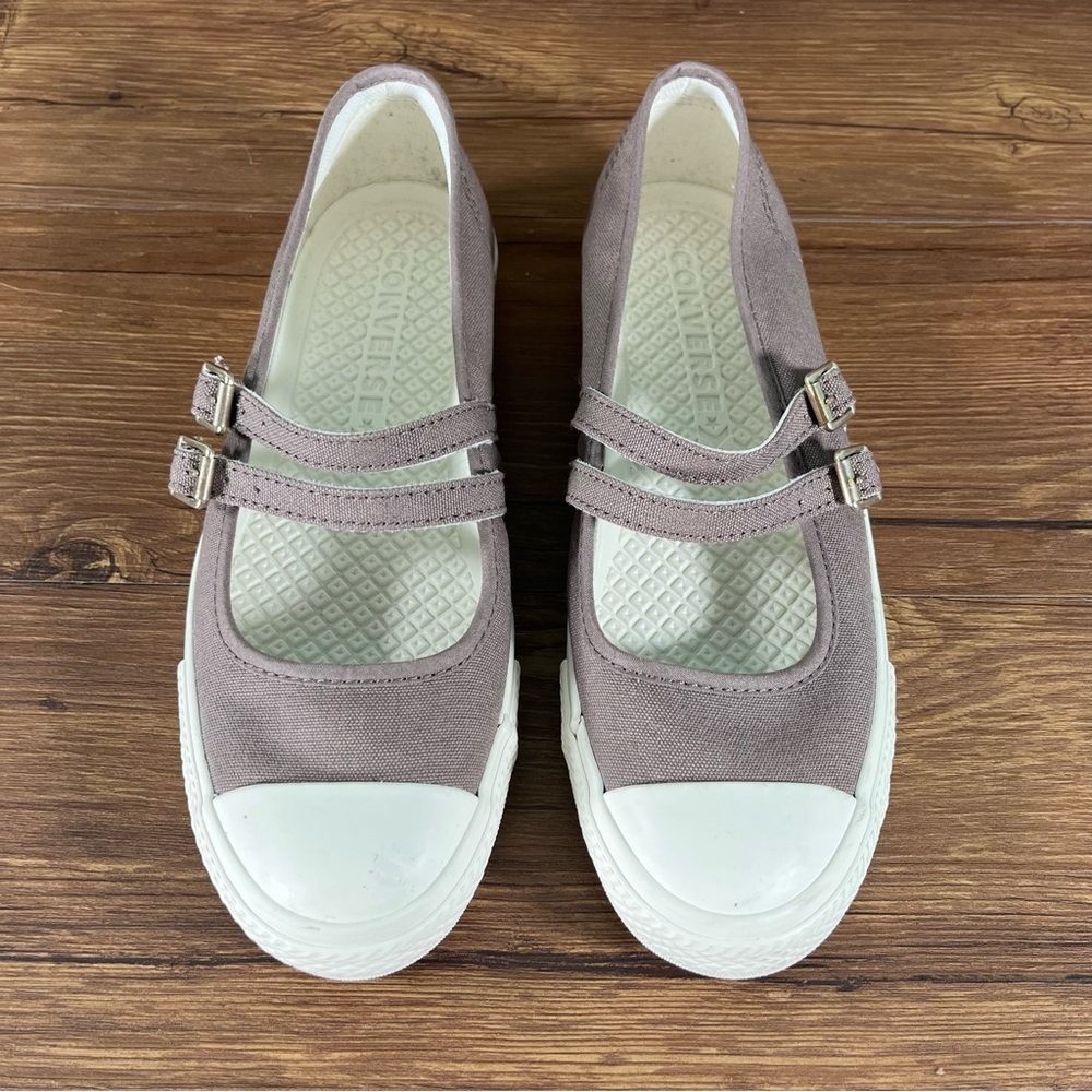 Converse “Dainty Mary Jane” Purple Flats Sneakers Women’s Size 8.5 Shoes - Picture 8 of 8
